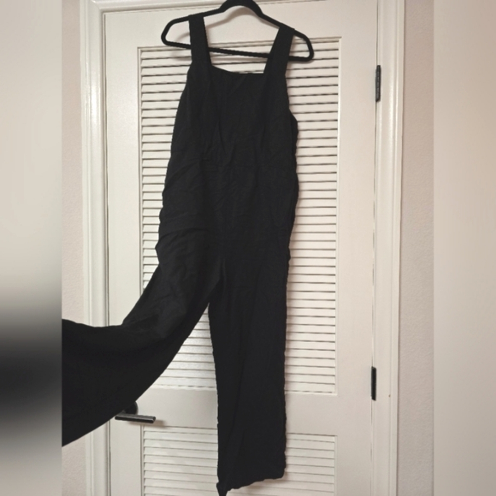 H&M - 100% Cotton Black Sleeveless Jumpsuit With Pockets